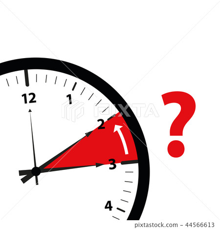 clock time zone change icon image with red question mark 44566613