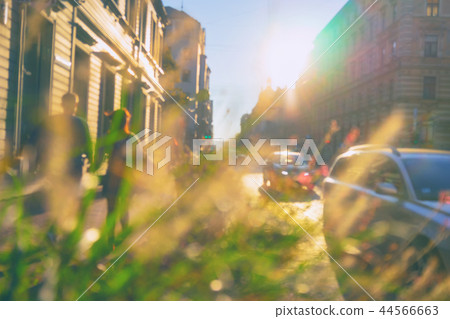 Street in Riga city on a sunny day Street in Riga city on a sunny day 44566663