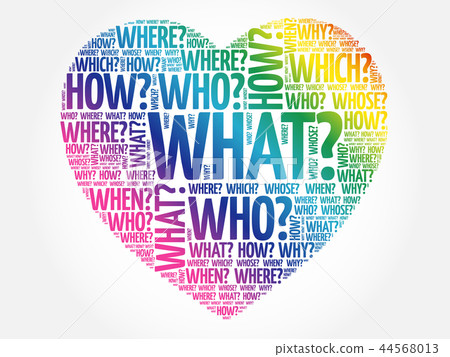WHAT? Question heart, concept background 44568013