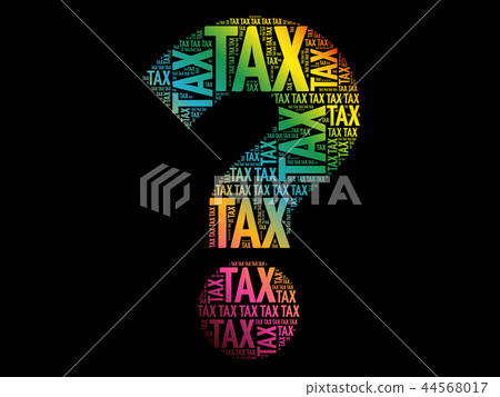 Tax Question mark, word cloud 44568017