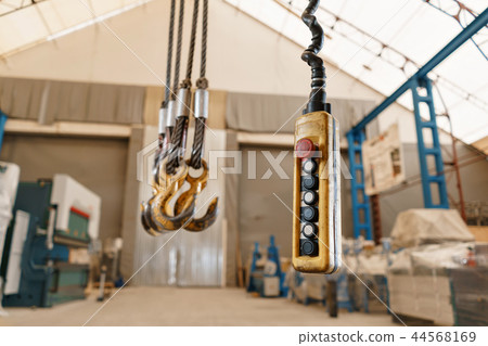 close up remote control switch for overhead crane in manufacture workshop 44568169