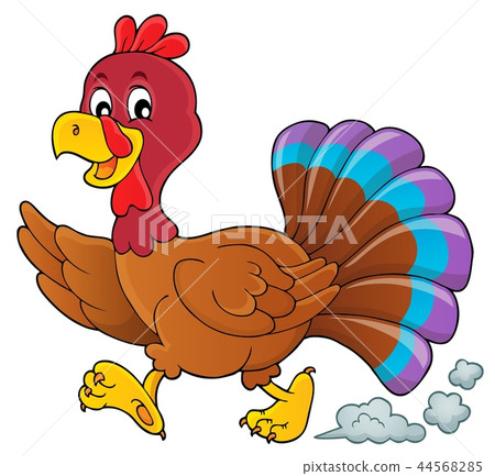 Running turkey bird theme image 1 44568285