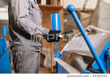 metal corner of zinced. Tool and bending equipment for sheet metal. manufacture workshop. the 44568342