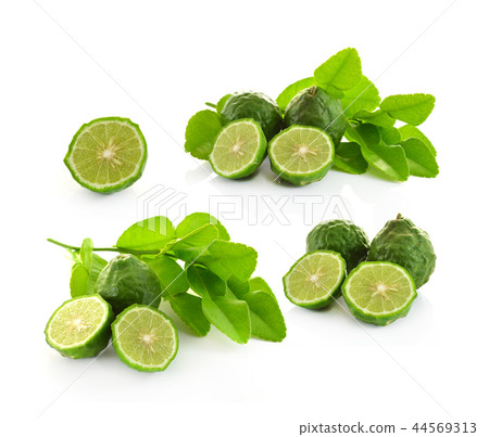 Kaffir lime on white background Kaffir lime on white background 44569313