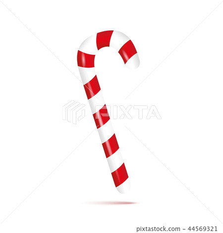 red and white christmas candy cane isolated on white background red and white christmas candy cane isolated on white background 44569321