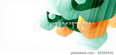 Vector multicolored hexagons geometric abstract background 44569426