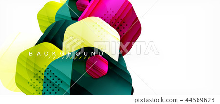 Vector multicolored hexagons geometric abstract background 44569623
