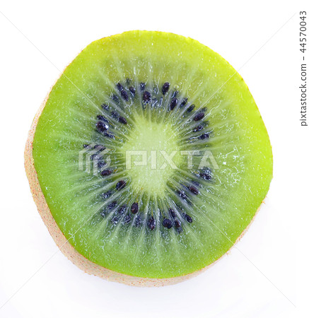Whole kiwi fruit and his sliced segments isolated  44570043