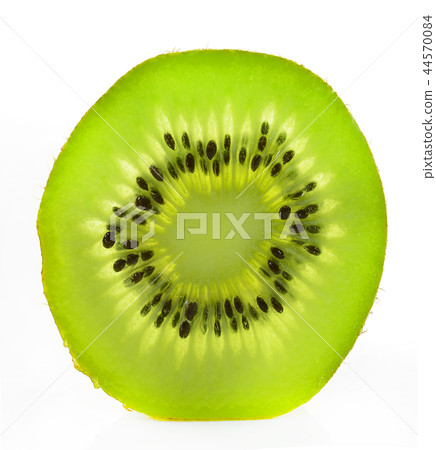 Whole kiwi fruit and his sliced segments isolated  44570084