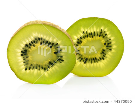 Whole kiwi fruit and his sliced segments isolated Whole kiwi fruit and his sliced segments isolated 44570090