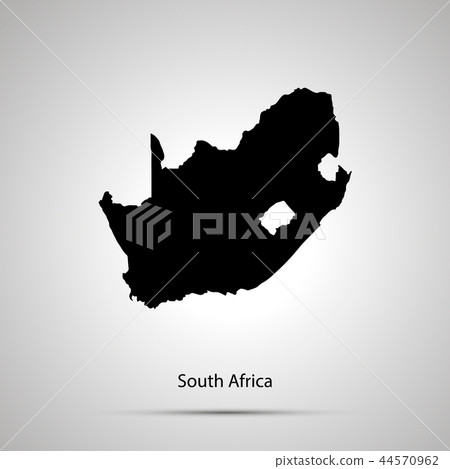 South Africa country map, simple black silhouette South Africa country map, simple black silhouette 44570962