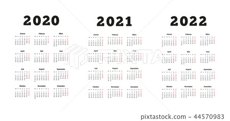 Set of A4 size vertical simple calendars 44570983
