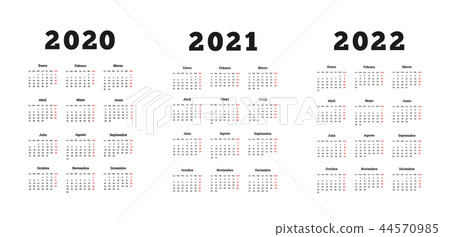 Set of A4 size vertical simple calendars Set of A4 size vertical simple calendars 44570985