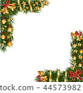 Christmas Garland with golden decorations 44573982