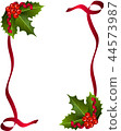 Christmas Card with Berries and red  ribbon 44573987