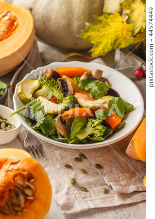 Autumn salad from baked pumpkin, beet Autumn salad from baked pumpkin, beet 44574449