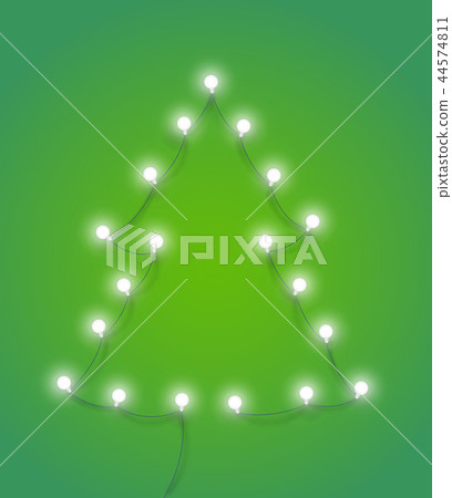 Abstract christmas tree with lighting garland - Stock Illustration ...