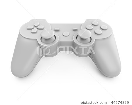 3d rendering White video game controller on white - Stock Illustration ...
