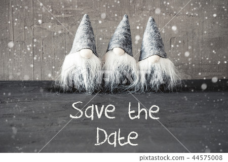 Three Gray Gnomes, Snowflakes, Save The Date 44575008
