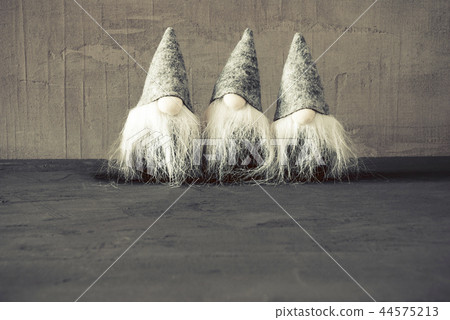 Three Gray Gnomes, Copy Space For Advertisement Three Gray Gnomes, Copy Space For Advertisement 44575213