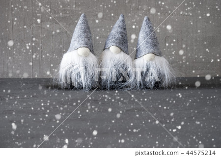 Gnomes, Snowflakes, Copy Space For Advertisement Gnomes, Snowflakes, Copy Space For Advertisement 44575214