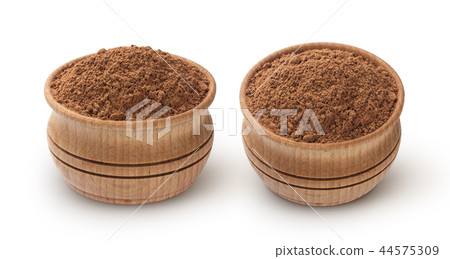 Cocoa powder in bowl isolated on white background Cocoa powder in bowl isolated on white background 44575309