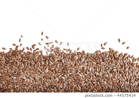 flax seeds on a white background flax seeds on a white background 44575414