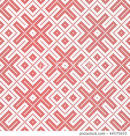 Seamless traditional Russian ornament in red. Seamless traditional Russian ornament in red. 44575635