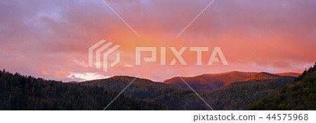 sunrise in the morning over the mountains sunrise in the morning over the mountains 44575968