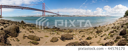Panorama of 25th of April Bridge, Lisbon, Portugal Panorama of 25th of April Bridge, Lisbon, Portugal 44576170
