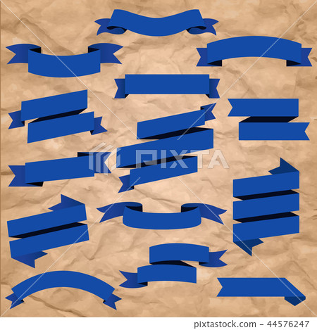 Blue Web Ribbons Set 44576247