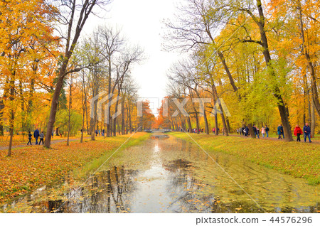Canal in Alexander Park in Tsarskoye Selo. Canal in Alexander Park in Tsarskoye Selo. 44576296