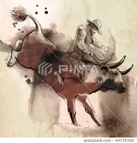 Rodeo. An hand drawn illustration. 44576389