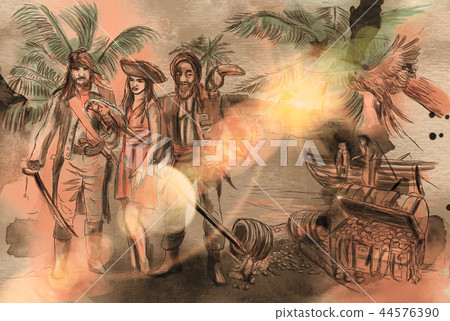 Pirates. An hand drawn illustration. 44576390