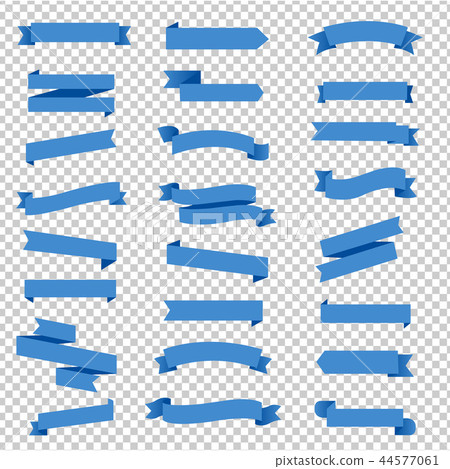 Blue Ribbon Set In Transparent Background - Stock Illustration ...