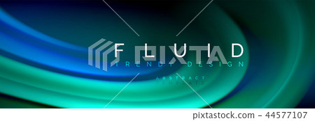 Fluid color wave line background. Trendy abstract layout template for business or technology Fluid color wave line background. Trendy abstract layout template for business or technology 44577107