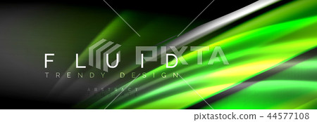 Fluid color wave line background. Trendy abstract layout template for business or technology 44577108