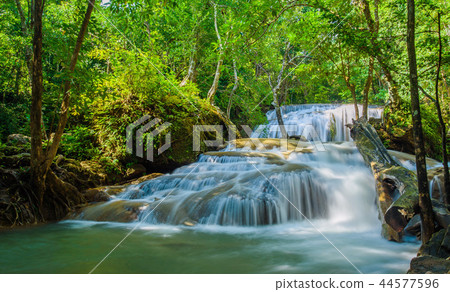 Huai Mae Khamin waterfall at Kanchanaburi Thailand 44577596