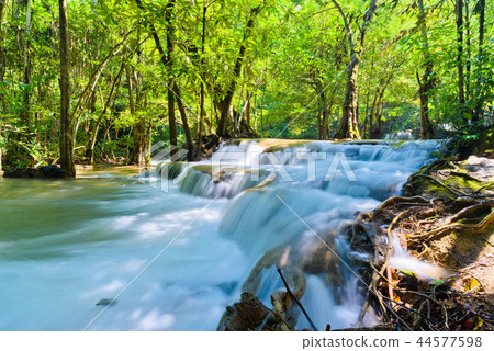 Huai Mae Khamin waterfall at Kanchanaburi Thailand Huai Mae Khamin waterfall at Kanchanaburi Thailand 44577598
