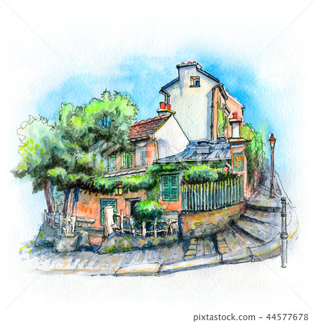 Typical Parisian house, France 44577678