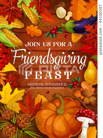 Friendsgiving feast, Thanksgiving potluck dinner 44580387