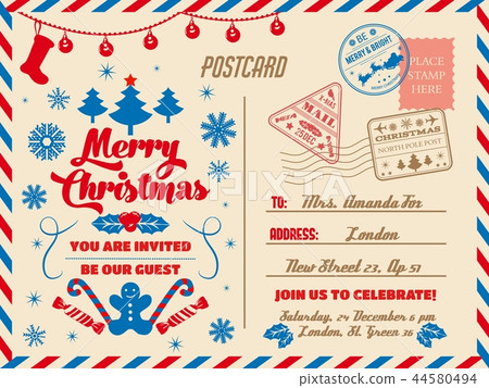 Christmas postcard, holiday party invitation 44580494