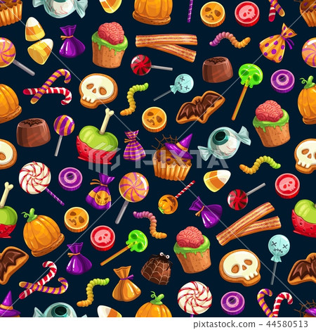 Halloween sweet treats seamless pattern Halloween sweet treats seamless pattern 44580513