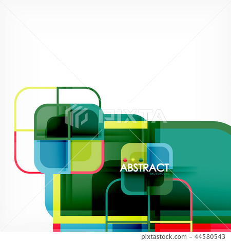 Colorful round squares modern geometric background Colorful round squares modern geometric background 44580543