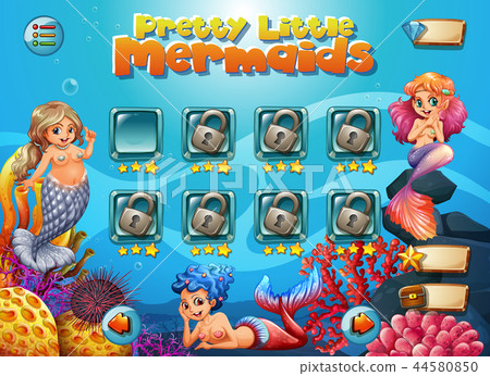 Pretty little mermaid game template Pretty little mermaid game template 44580850