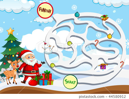 Christmas maze game template Christmas maze game template 44580912