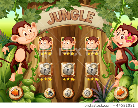 Monkey jungle game template 44581051