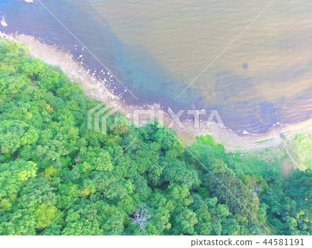 Lakeside scenery - Aerial photograph with drone (Inawashiro Lake / West Bank / Aizuwakamatsu City Fukushima Prefecture Akai Character House) Lakeside scenery - Aerial photograph with drone (Inawashiro Lake / West Bank / Aizuwakamatsu City Fukushima Prefecture Akai Character House) 44581191