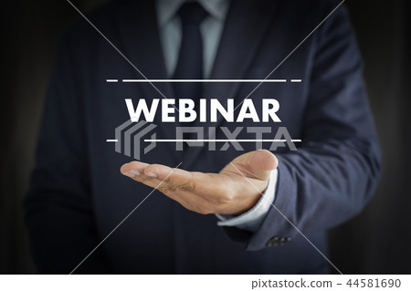 WEBINAR man hand on table Business, coffee,  44581690