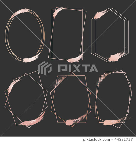 Set of geometric pink gold frame - Stock Illustration [44581737] - PIXTA